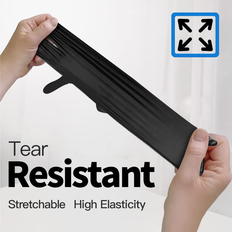 [Australia - AusPower] - Disposable Nitrile Exam Gloves, 5 Mil Chemical Resistant Powder-Free Non-Sterile Food Safe Medical Glove, Black Black (Large 100) 