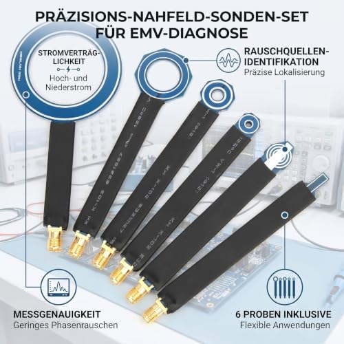 6-Piece Near Field Magnetic Field Probe Set, Near Field Probe EMI Radiation Magnetic Circuit Board Radiation Antenna SMA Conductor Radiation Board Radiation Antenna EMI Tester