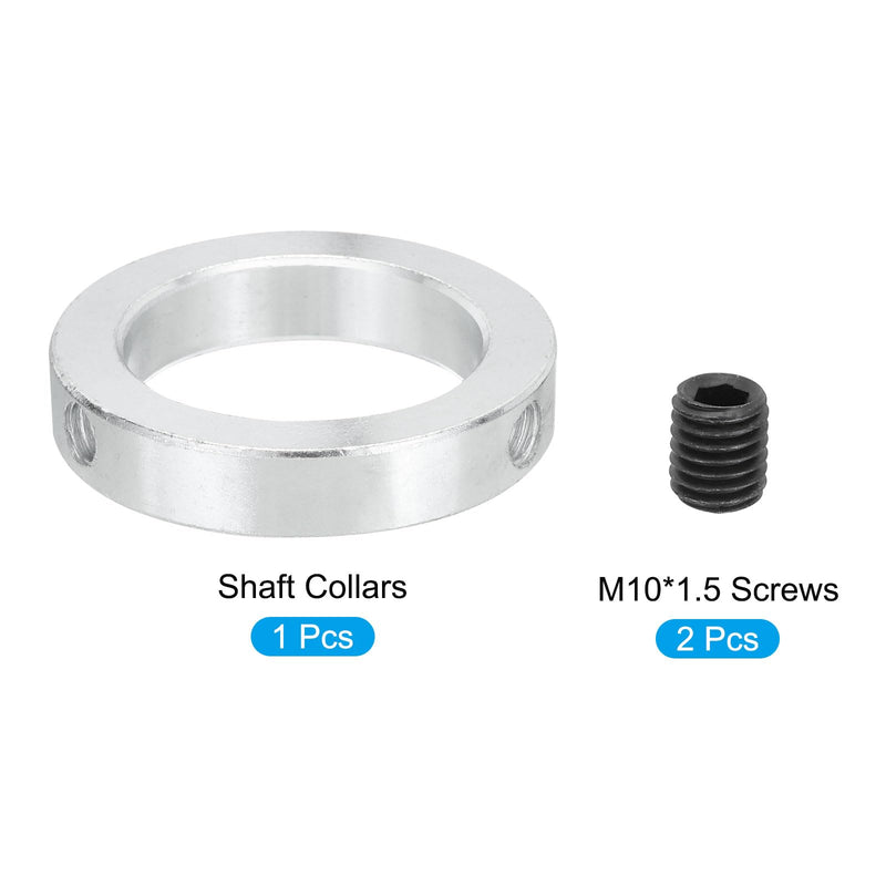 [Australia - AusPower] - MECCANIXITY Shaft Collar 2 Inch Bore Zinc Plated Carbon Steel Set Screw Style Clamping Collars Silver 1 Pcs 