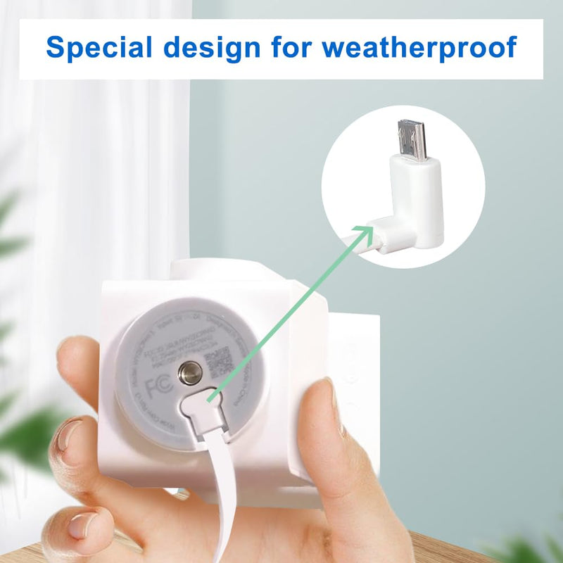 [Australia - AusPower] - 26FT Wyze Cam Pan V3 Cable, Power Cord for Blink Outdoor (3rd Gen),90 Degree L-Shaped Micro USB Power Extension Cable Weatherproof Charging Cord(Not for Wyze Cam V3,Not for Blink 4th Gen) 1PACK 26FT 