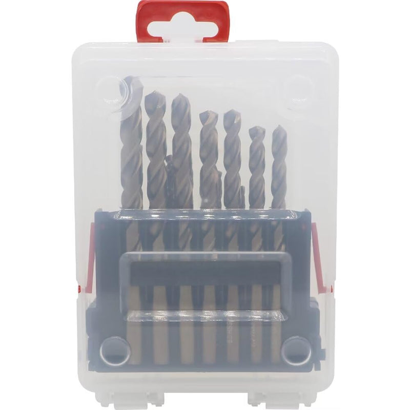Metric Cobalt Drill Bits 1-10mm 19PCS, M35 high speed steel, high hardness straight shank drill, mechanical or hand drill for drilling, suitable for stainless steel, iron, copper and aluminum. 1-10 mm (19 Count)