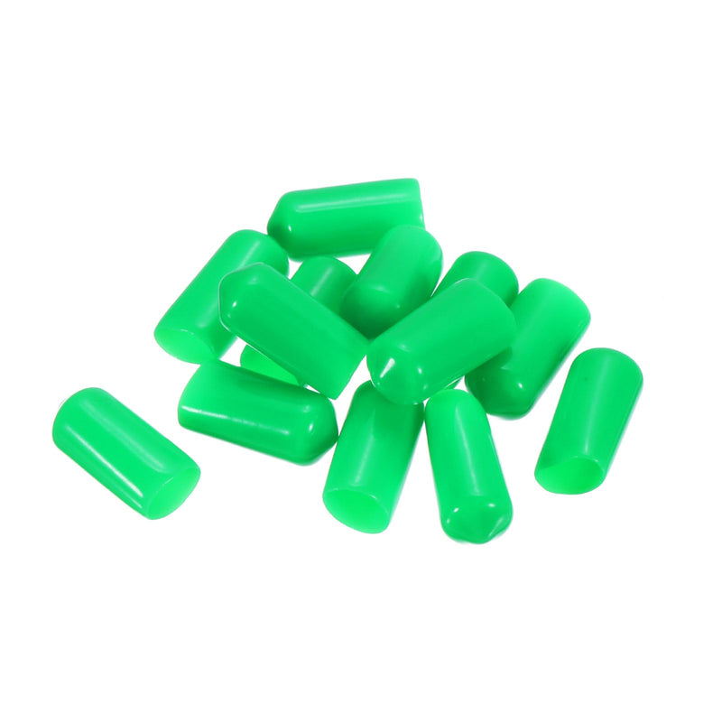 [Australia - AusPower] - uxcell 20pcs Rubber End Caps 9.5mm(3/8") ID Vinyl PVC Round Tube Bolt Cap Cover Screw Thread Protectors Green 