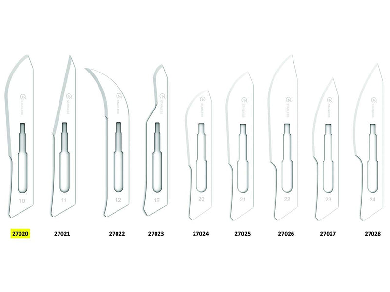 GIMA - Sterile Disposable Stainless Steel Blade No.10 Pack of 100 27020