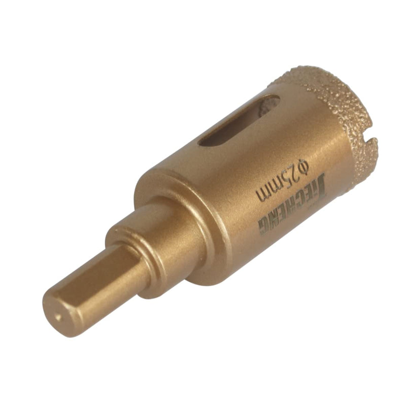 [Australia - AusPower] - Brazed Diamond 1 inch Hole Saw with Center Drill Bit for Ceramic,Porcelain,Tile,Glass,Granite Quartz,Marble,Gemstone,Dry Drilling 25mm 25mm(1") 