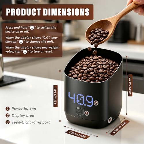 Scales with Timer, Mini Coffee Weighing Scales, for Coffee Lover Gifts