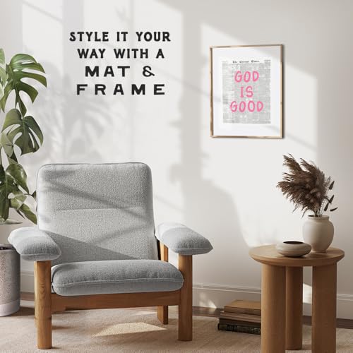 God is Good Preppy Christian art - Inspirational Teen Room Decor Aesthetic - Girls Bedroom Decor - Quirky Spiritual Home Print - Cute Trendy, Funky Wall Art for Women, Pink Girly Wall Picture 8"L x 10"W Unframed