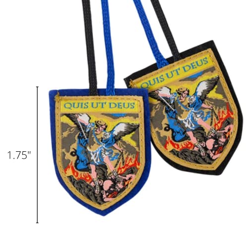 Needzo - Catholic Scapular of Saint Michael, Full Color Woven Prayer Necklace Religious Gift for Men or Women