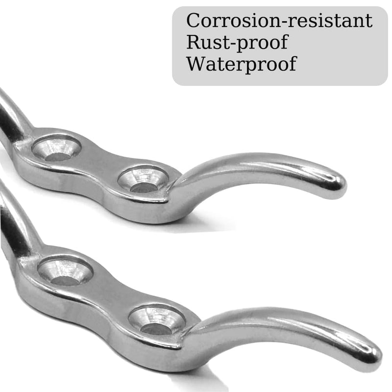 Boat Cleat, 2 1/2 in 4 6 inch Dock Cleat 316 Stainless Steel Marine Grade, Rope Cleat -Include Mounting Screws 6 inch- 4 Pack