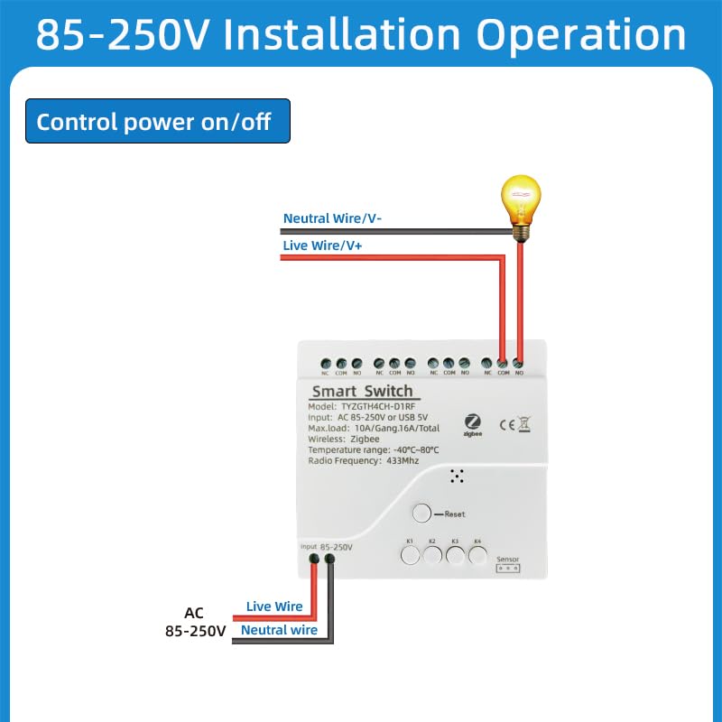 [Australia - AusPower] - Zigbee Temperature Controller with Waterproof Temperature Sensor Probe ,Tuya app Remote 4 Channel 10A Clean Contact Relay Switch(tuya zigbee hub Needed) 