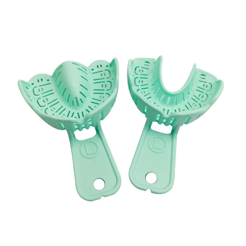 [Australia - AusPower] - Dental Impression Trays Disposable Dental Implant Trays Plastic Green Full Mouth Autoclavable Perforated Impression Trays Set Mold Tray 3 Pairs (LS-Mix 3pairs) LS-MIX 3pairs 