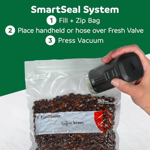 FoodSaver Vacuum Zipper Quart Bags, 70 Count BPA-Free Reusable Storage Bags for Food, Sous Vide, and Meal Prep, Compatible with Handheld Sealers