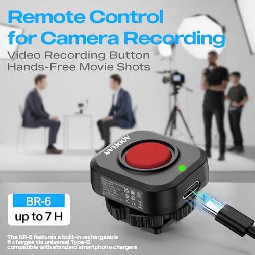 Wireless Camera Video Recording Remote, USB-C Rechargeable One-Touch Button