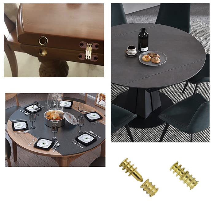 [Australia - AusPower] - 40x Table Bolt Sleeve Connectors Table Leaf Dowel Pins with Sockets Zinc Alloy Table Top Leaf Alignment Pins Suitable for Wooden Furniture Cabinet Table Chair 