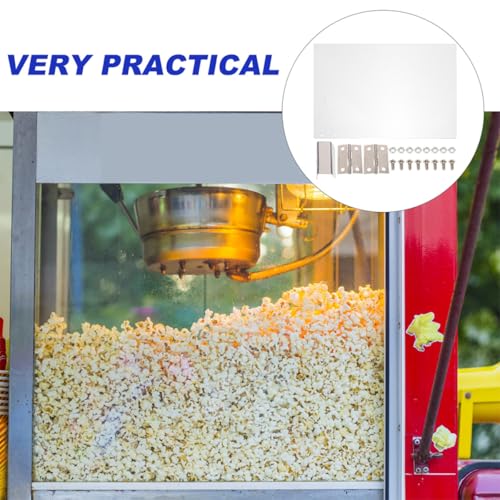 STOBAZA 2Pcs Popcorn Machine Door Protective Panel Replacement Parts Thickened PVC Dual-Door Design for Commercial and Household Setup with Professional Look Preventing Popcorn Spill