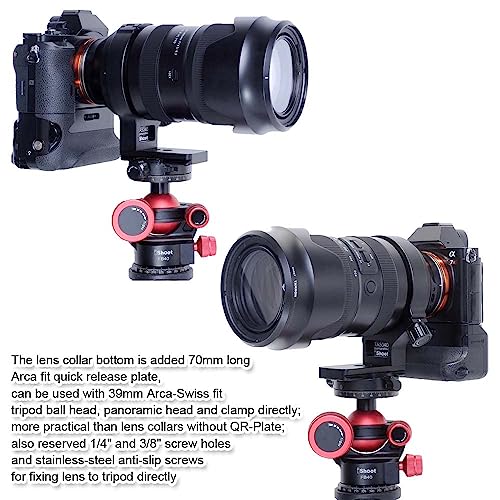 iShoot Metal Tripod Mount Ring Lens Collar Compatible with Tamron 50-400mm f/4.5-6.3 Di III VXD A067, Lens Support Holder Bracket Bottom is Arca-Swiss Fit Quick Release Plate Dovetail Groove