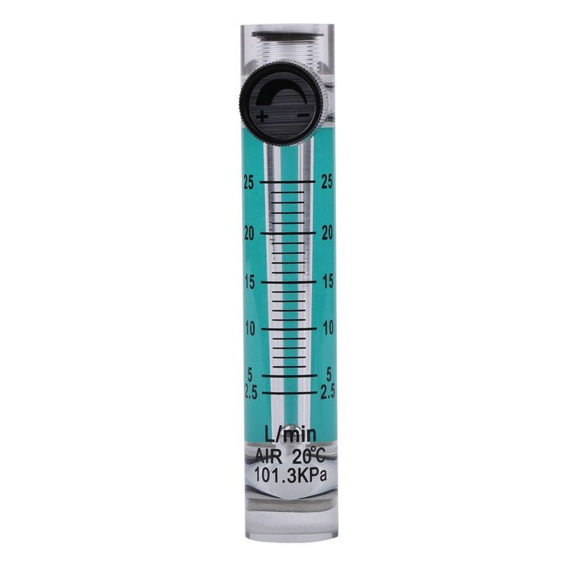 LZQ-5 Flow Meter 2.5 - 25 L/min Acrylic Plastic and Metal Flow Meter with Control Valve for Oxygen, Air, Gas