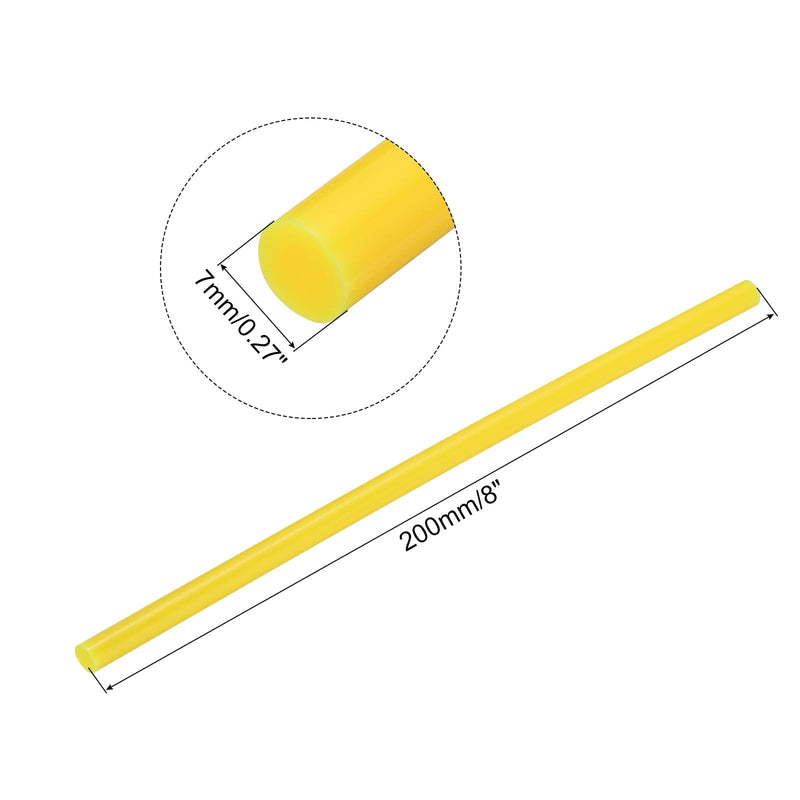 [Australia - AusPower] - uxcell 20pcs Hot Glue Sticks for Glue Gun 7mm/0.28-inch x 8-inch Mini Hot Melt Adhesive Glue Stick Light Yellow 0.28" x 8" 