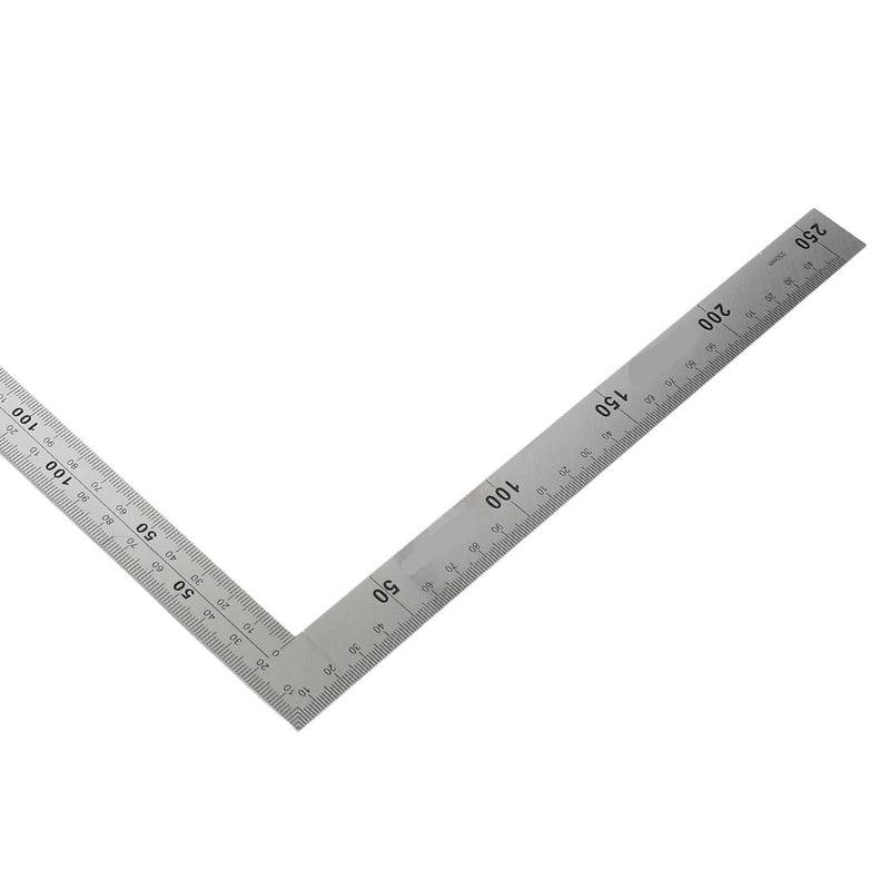 [Australia - AusPower] - 90 Degree Right Angle Finder L Ruler 24 inch Ruler Stainless Steel Easy Read Measurement Layout Template Tool(500mm*250mm) 
