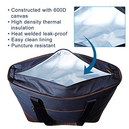 Picnic at Ascot Extra Large Insulated Cooler Bag - 30 Can Tote- Designed & Quality Approved in USA Navy
