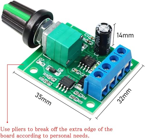 Formed 2pcs PWM Low Voltage Motor Speed Controller DC 1.8V 3V 5V 6V 12V 2A 1803B 1803BK Adjustable Driver Switch with Speed Controller DC 1.8 V-12 V/2 A (529)