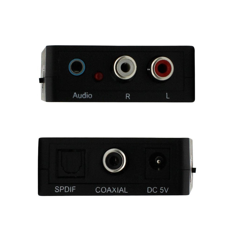 [Australia - AusPower] - Fiber Optical Decoder Support AC3/DTS/Toslink Coaxial Digital to Analog Audio L/R Decoder 3.5mm Earphone 
