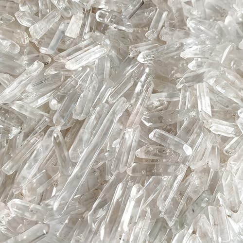 1LB Bulk Raw Quartz Crystal Points Natural Clear Quartz Healing Stones Small Crystal Decor Teeny Tiny Points for Home Office Clear Quartz Small