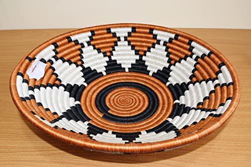 Tembo Crafts Africa - Handmade Basket Rwanda - Large - Made of Sisal, Sweetgrass - 12 Inches Diameter - RB031