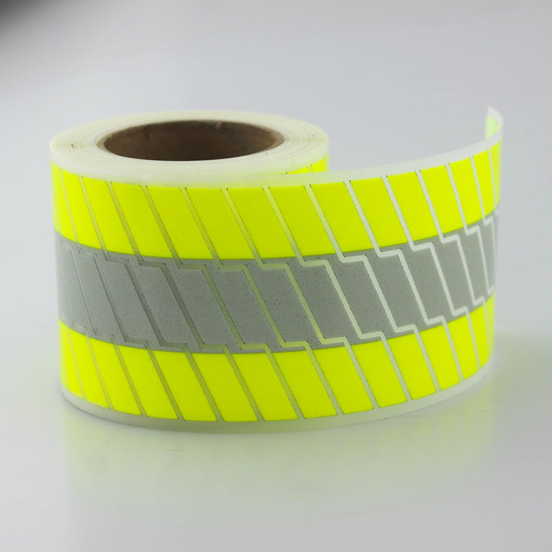 High Visibility Silver Reflective Heat Transfer Vinyl Iron On Tape for Clothing Striped-2# 2 Inch x 5 Yard (Fluorescent Yellow) Fluorescent Yellow