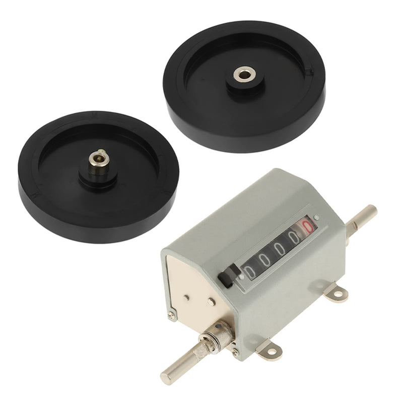 [Australia - AusPower] - Measuring Counter Meter Rope Cable Length Counter Metal 1 Piece Roller Wheel 5 Digits 0 9999.9 Length Counter Max Speed 350 rpm Grey Reset 