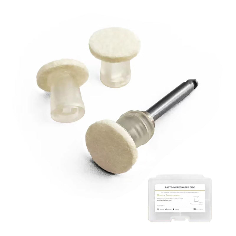 [Australia - AusPower] - Dental Polishing Paste-Impregnated Disc, Dental Polisher Polishing Wheel Felt Finishing Disc with Mandrel for Tooth Polish Dentistry Tool 