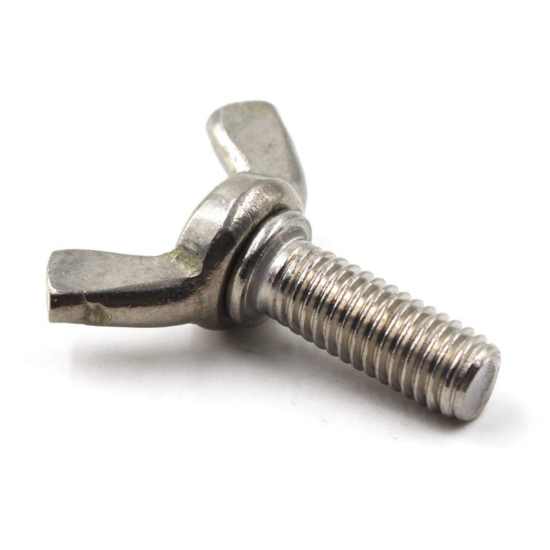 [Australia - AusPower] - 304 Stainless Steel Wing Bolt Set M6x20 Hand Twist Screw Butterfly Screw Sets 30PCS 