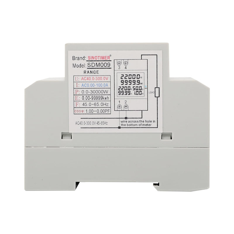 [Australia - AusPower] - 6IN1 Single Phase Energy Meter Din Rail Electricity Usage Monitor AC 40-300V 100A Voltmeter Ammeter Watt Kwh Frequency Power Meter Built-in CT 110V 