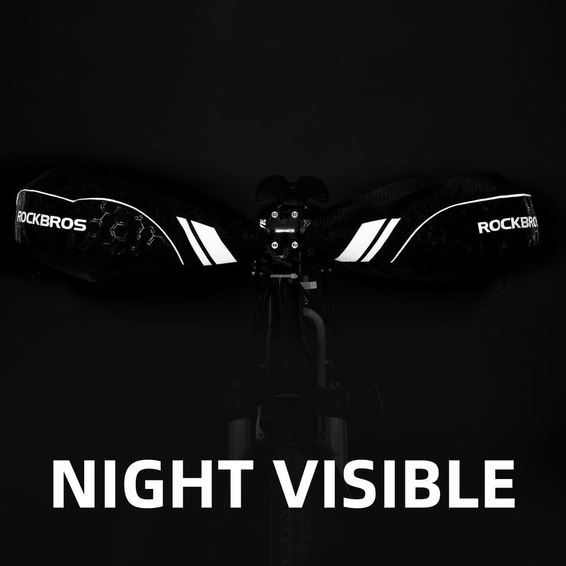 [Australia - AusPower] - ROCKBROS Handlebar Covers Mountain Bike Bicycle Handlebar Warmers Cold Weather Bike Pogies Windproof Thinsulate Thermal Winter Handlebar Gloves for Mountain Bikes, ATV, Snow Mobile, Motorcycles 