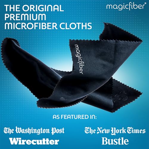 MagicFiber 34 PK Glasses Kit - 2 Eyeglass Cleaner Sprays + 32 Microfiber Cleaning Cloths - Premium Eye Glass Cleaners Spray and Glasses Wipes - Lint-Free Lens Microfiber Cleaning Cloth