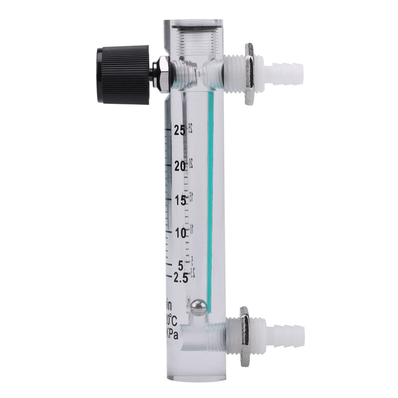 [Australia - AusPower] - Air Gas Flowmeter 2.5-25LPM with Control Valve 8mm Barbs Oxygen Flow Regulator for Gas Systems 