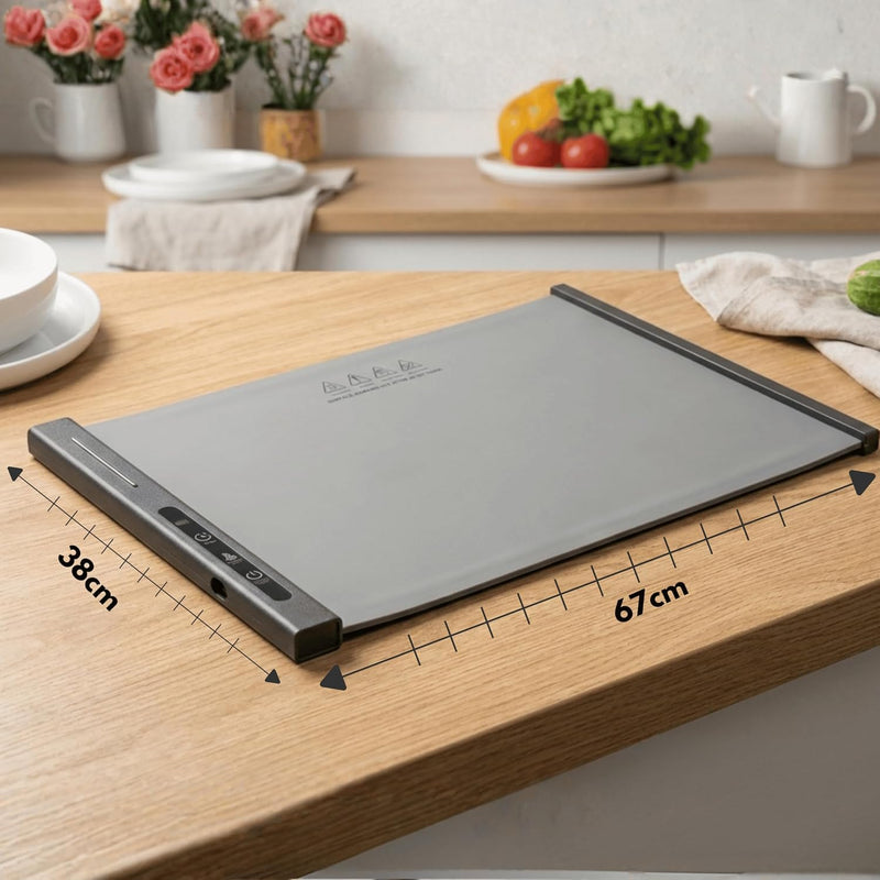 Portable Food Warmers,Electric Warming Tray Hot Tray Heating Mat Food Warmer Heating Pad Keep Foods Warming for Gatherings,Parties, Auto Shut-Off Gray