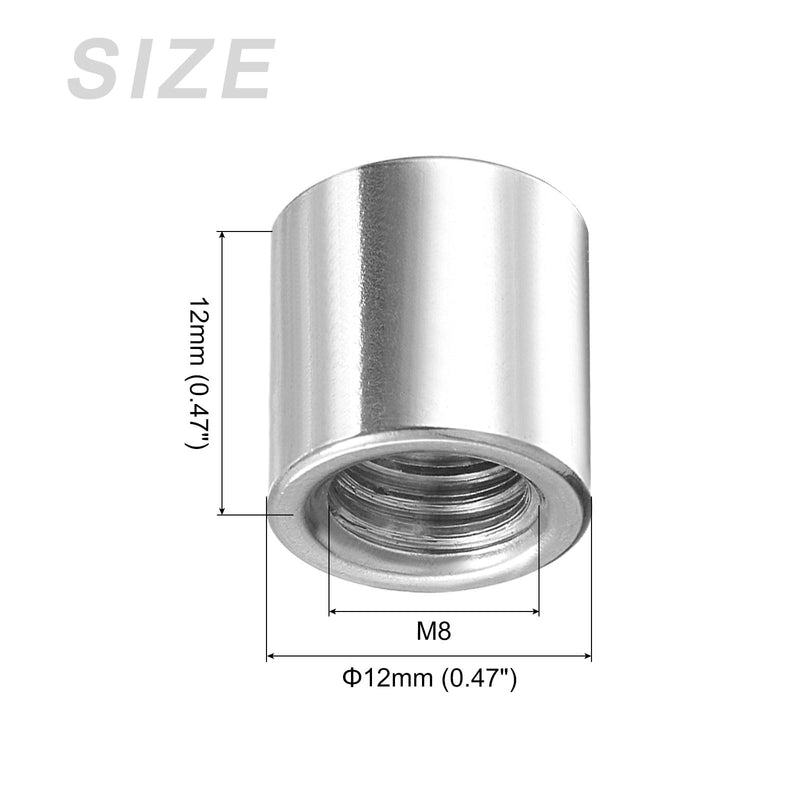 [Australia - AusPower] - Weld on Bung Nut (M8x12mmx12mm) 4Pcs, Stainless Steel Insert Weldable Fuel Tank Fitting - for Component Maintenance, Weld-On Adapter M8x12mmx12mm 4 
