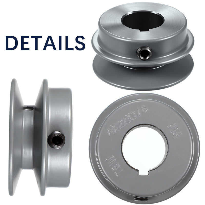 [Australia - AusPower] - Mechanical Belt Pulley Single/Double Groove Web Sheave Bored-to-Size Belt Sheave Cast Iron Belt Section (AK22-7/8, Single Groove) AK22-7/8 