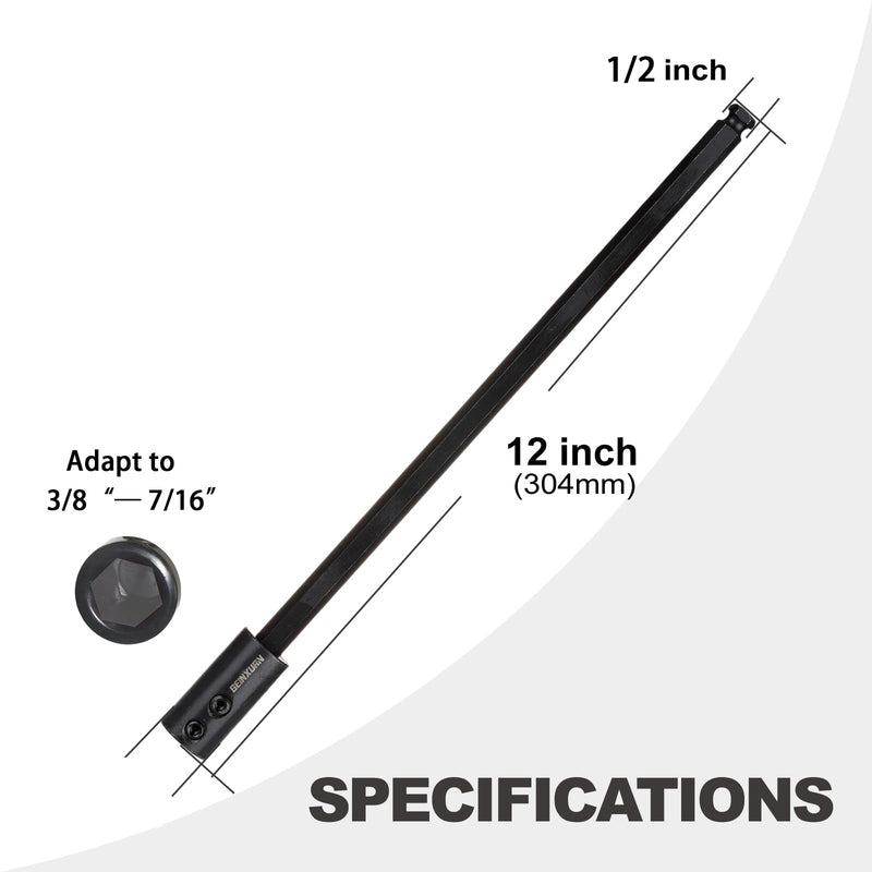 [Australia - AusPower] - Tools Hole Saw Extension Chuck, 12-Inch x 1/2-Inch Hex Shank Reducing Locking Impact Extension GEC012HS 