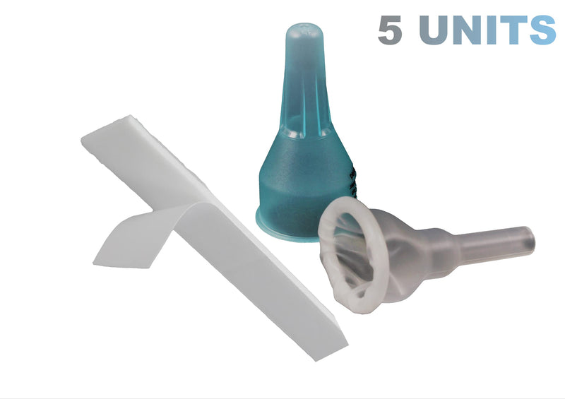 [Australia - AusPower] - Complete Kit Urinary 5 days 5 Condom Catheters External Self-Sea + Leg Bag 750ml + Straps with a 5.9 inch 15 cm tube (Medium 25 mm 1 Inches) Medium 25 mm 1 Inch 
