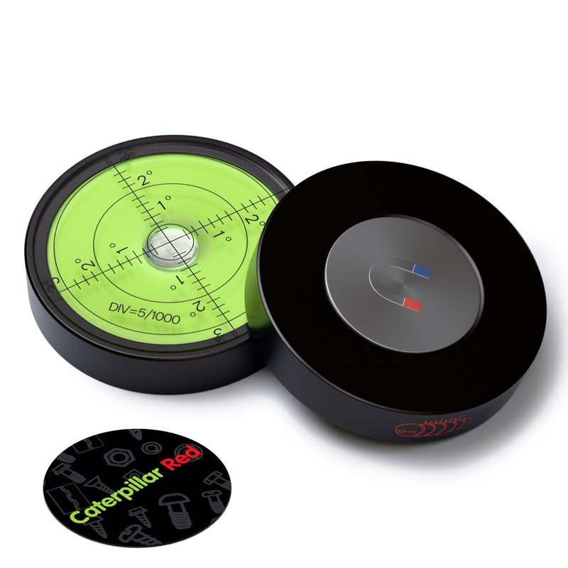[Australia - AusPower] - Magnetic Metal Large Spirit Bubble Level 60mm Diameter, (2 23/64 in), Surface Level - Metal Housing, Bulls Eye Bullseye, Green/Black 