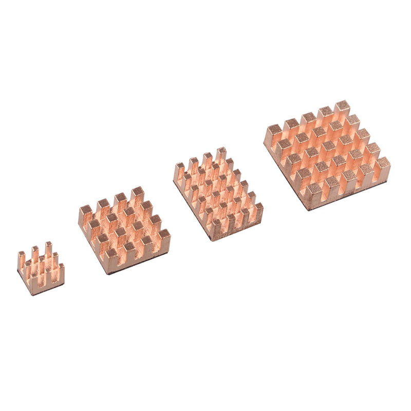 [Australia - AusPower] - ZDE Pack of 10 Pure Copper Heatsink Self-Adhesive Quiet Passive Cooling Heatsink Compatible with Raspberry Pi 5 4B CPU Heatsink Replacement 