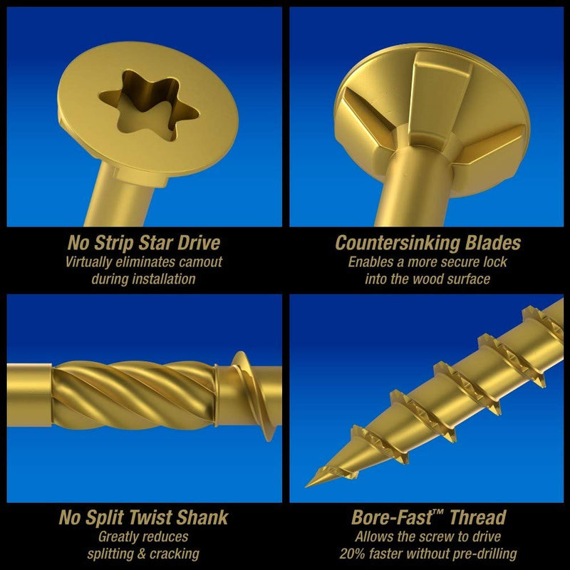 [Australia - AusPower] - 48599 Wood Screws, #9 x 2-1/2", Premium Outdoor Deck Screws, Rust Resistant, Epoxy Coated Bronze, 1lb Box, 100 pcs #9 x 2-1/2" 100 Pieces 