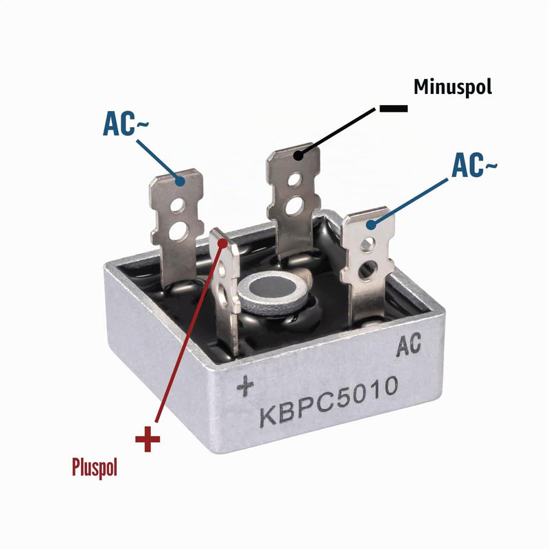 KBPC5010 Bridge Rectifier Diode 50A 1000V Bridge Rectifier Diode KBPC 5010 Bridge Rectifier Diodes Single Phase Full Wave 50 Amp 1000 Volt 4 Pin Through Hole (Pack of 5) KBPC5010