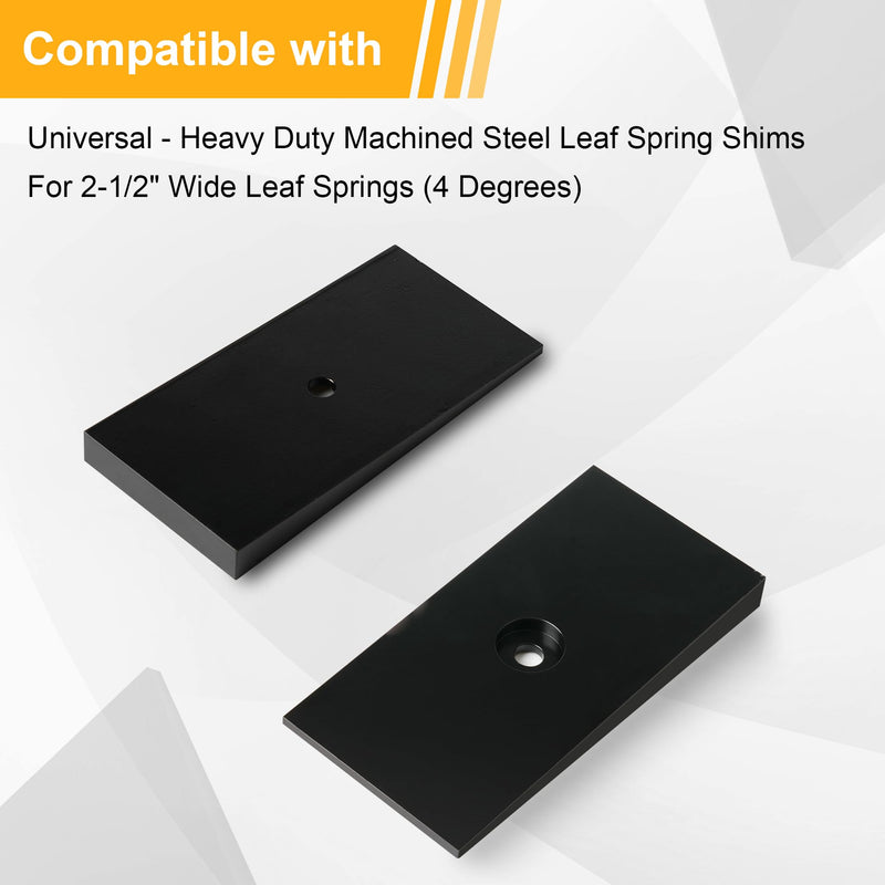 2.5" Wide 4° Degree Steel Leaf Spring Shims 800061 2PCS (Black) Black
