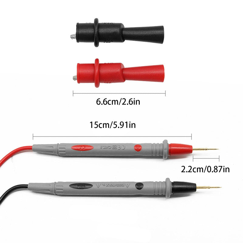 [Australia - AusPower] - 1000V 20A Multimeter Lead Test Kit, Gold-Plated Probe Leads with Alligator Clips,Precision Sharp Probe Test Lead Test Extension,Test Lead Probe Clip Suitable for Most of Digital Multimeter 
