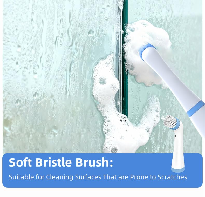 Electric Cleaning Brush 180 Days Battery Life,Cordless Electric Cleaning Brush with 3 Replaceable Brush Heads, Rechargeable Power Scrubber, IPX6 Waterproof for Bathroom, Tile & Kitchen