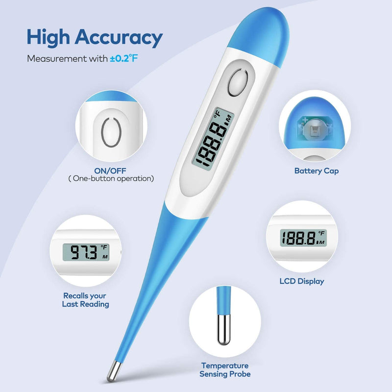 [Australia - AusPower] - Bundle of Thermometer for Adults, Thermometer for Fever with 10 Seconds 