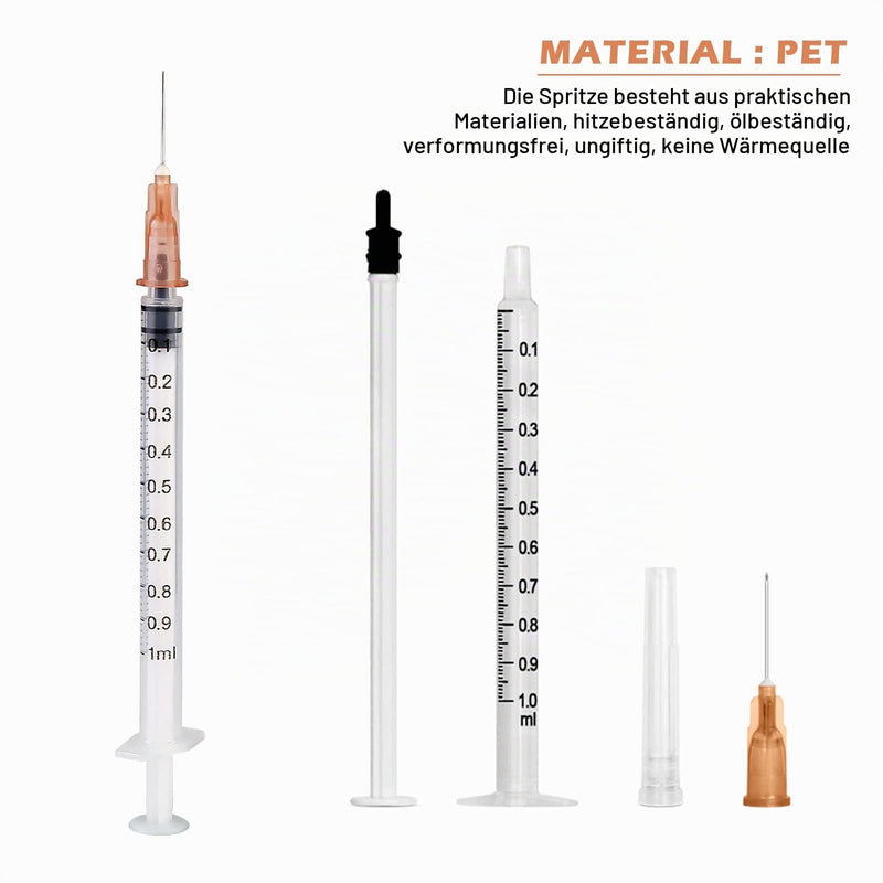 100 Pieces Syringe 1 ml, Vegena 1 ml Syringe Set Plastic Tube Syringes Disposable Syringes Small Dosing Syringe Liquid Syringe Independent Seal Packaging Disposable Syringes