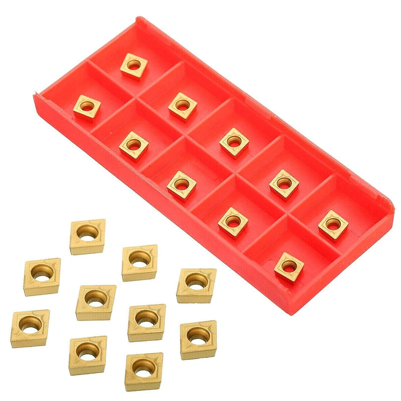 [Australia - AusPower] - SixBuys 10 Pcs CCMT 21.51/CCMT 060204 US735 Carbide Turning Inserts for Machining Steel Parts and Stainless Steel,Mutilayer Coated CNC Lathe Inserts for Lathe Turning Tool Holder Cut Off Tools 